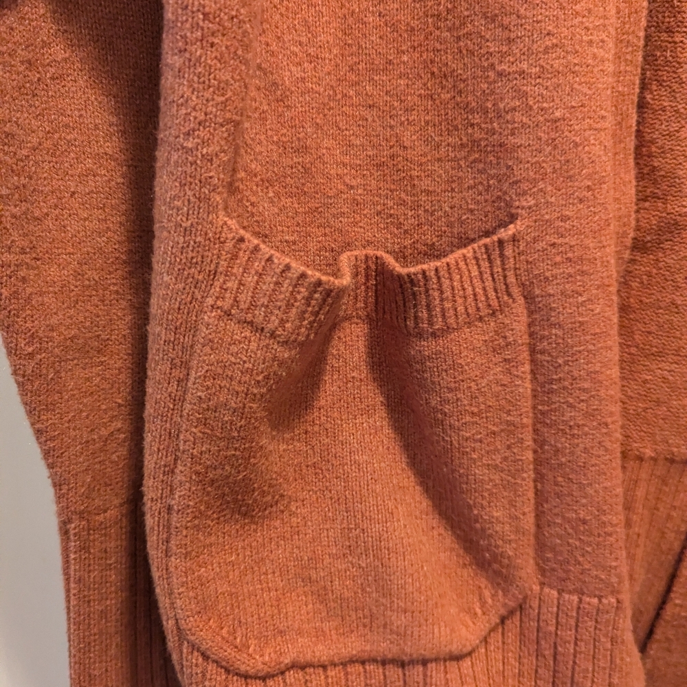 A New Day Women's Burnt Orange Cotton Blend Open Front Cardigan Size Medium - Picture 5 of 13
